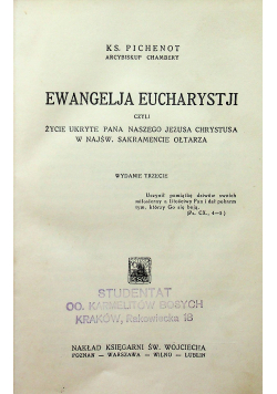 Ewangelja Eucharystji, 1928 r.