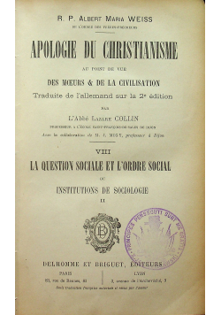 Apologie du Christianisme VIII 1894 r.