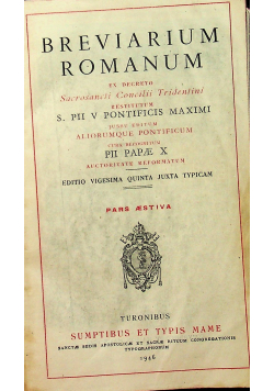 Breviarium Romanum Pars Aestiva 1946 r.