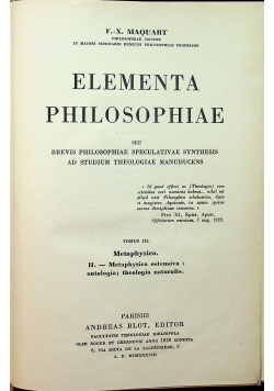 Elementa Philosophiae 1938 r.