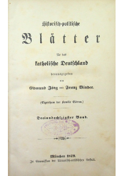 Histrorisch -politische Blatter fur das katholische Deutschland 1841 r.