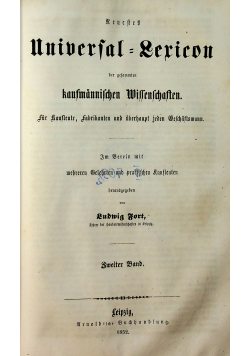 Uniwersal lericon der gesmmten kanfmannischen wissenschasten 2 tomy 1852 r