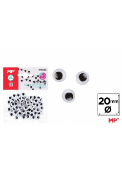 Oczy ruchome samoprzylepne 20mm