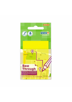 Notes samoprzylepny 51x76mm przezroczysty 50K żółt