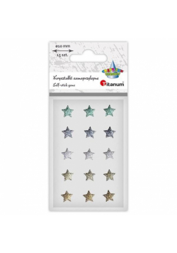 Kryształki samoprzylepne gwiazdki 10x10mm 15szt