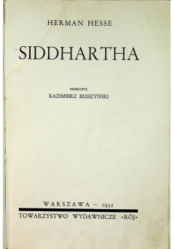 Siddhartha 1932 r
