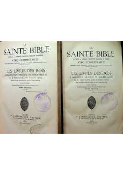 La Sainte Bible Le Livre des Proverbes Tom I i II 1879 r.