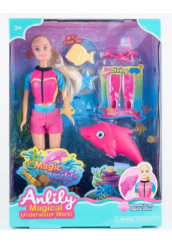 Lalka Anlily 30 cm z delfinkiem + akcesoria