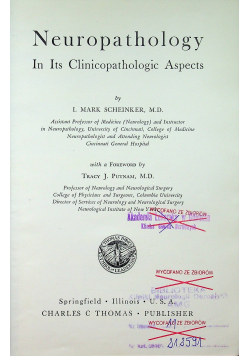 Neuropathology In Its Clinicopathologic Aspects