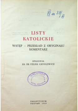 Listy katolickie