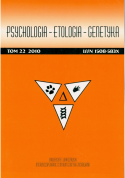 Psychologia Etologia GenetykaTom 22 2010