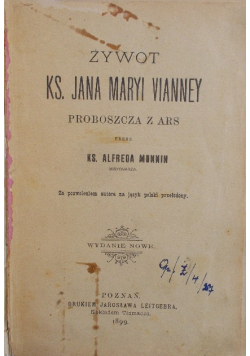 Żywot Jana Maryi Vianney, 1899 r.