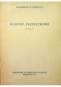 Maszyny przepływowe Część II