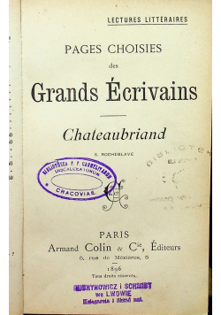 Pages choises des grand ecrivains chateaubriand 1896 r