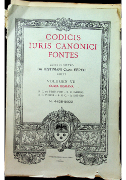 Codicis Iuris Canonici Fontes Volumen VII 1935 r.