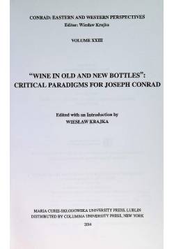 Wine in Old and New Bottles