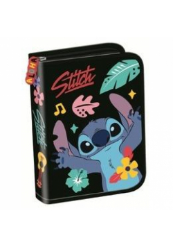 Piórnik dwuklapkowy bez wyposażenia Stitch black