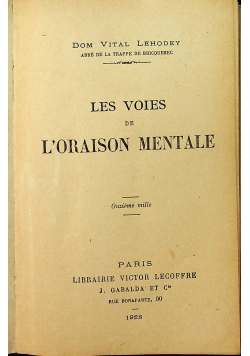 Les Voies de Loraison Mentale 1923 r