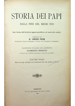 Storia dei Papi dalla fine del medio evo Vol I 1890 r