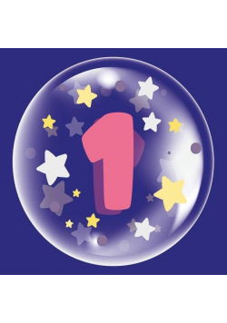 Balon 45cm dla dziewczynki cyfra 1 TUBAN