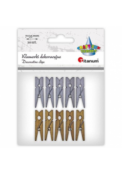Klamerki drewniane 2 kolory 7x35mm 10szt mix