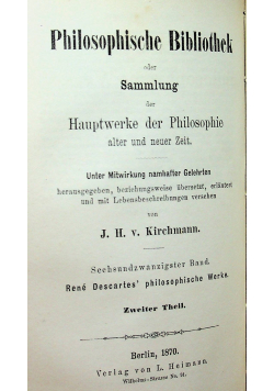 Philosophische Bibliothek  tom 25 i 26