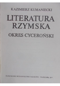 Literatura rzymska Okres cyceroński