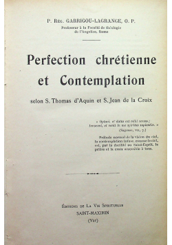 Perfection chrtienne et contemplation 1923 r.