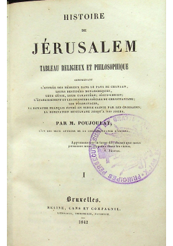 Histoire de Jerusalem Tom I 1842 r.