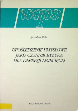 Upośledzenie umysłowe jako czynnik ryzyka dla depresji dziecięcej