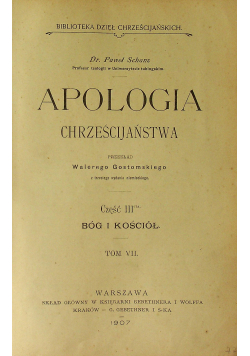 Apologia chrześcijaństwa Tom VII Część III 1907 r.