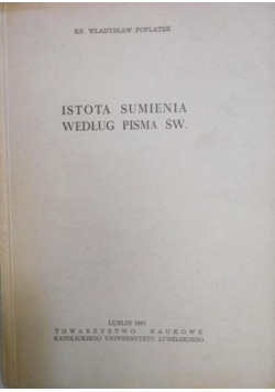 Istota sumienia według Pisma Św