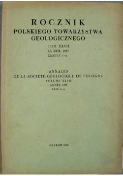 Rocznik polskiego towarzystwa geologicznego tom XXVII