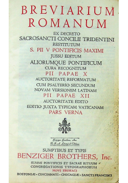 Breviarium Romanum Pars Verna 1946 r.
