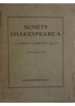 Sonety Shakespearea 1913 r