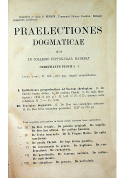 Praelectiones Dogmaticae 1895r