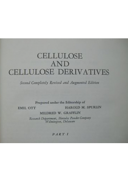 Cellulose and Cellulose Derivatives Part I