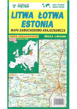 Litwa, Łotwa, Estonia 1:800 000 mapa samoch.-kraj.