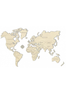 Drewniane puzzle 3D Mapa Świata L