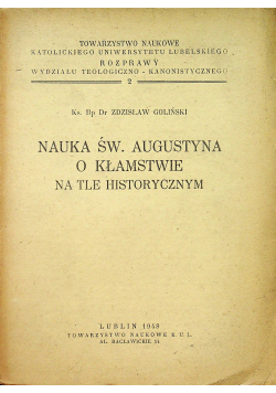 Nauka Św Augustyna o Kłamstwie na tle Historycznym 1948 r.