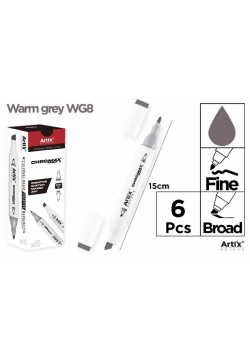Marker Chromax z 2 końcówk. warm grey WG8 (6szt)
