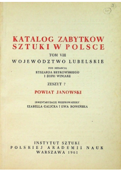 Katalog zabytków sztuki w polsce Tom VII Zeszyt 7