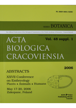 Acta Biologica Cracoviensia Vol 48 suppl 1