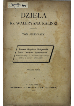 Dzieła Ks Waleryana Kalinki Tom 11 1900 r.