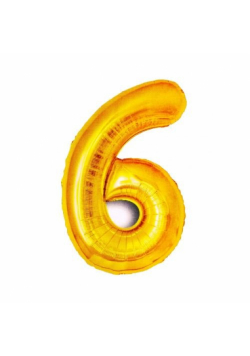 Balon foliowy złota cyfra "6"