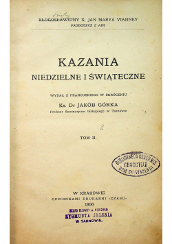Kazania niedzielne i świąteczne tom 2 1906 r.