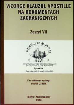Wzorce klauzul apostille na dokumentach zagranicznych Zeszyt II