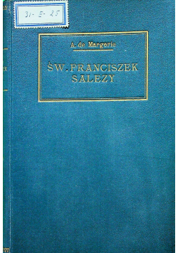 Św Franciszek Salezy 1927 r.