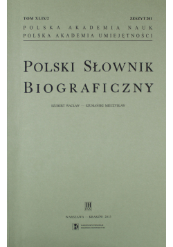 Polski Słownik Biograficzny Zeszyt 201