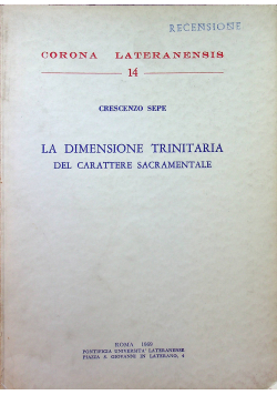 Le dimensione trinitaria del carattere sacramentale